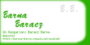 barna baracz business card